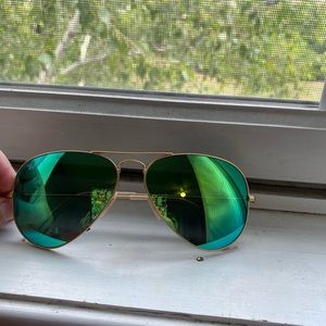 Ray Ban flash lens aviators